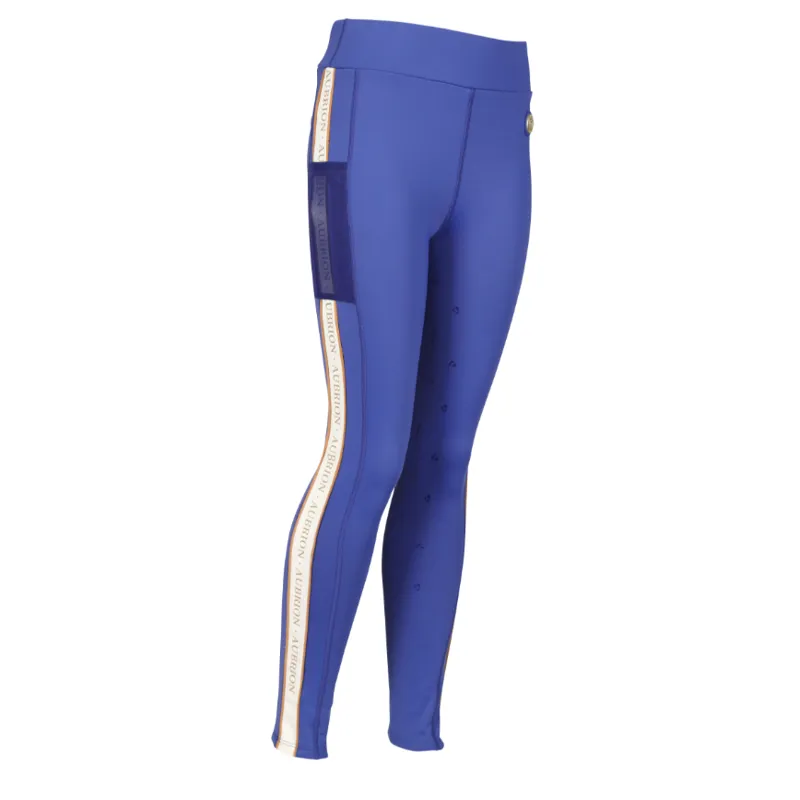 Aubrion Team Shield Riding Tights - Young Rider Blue